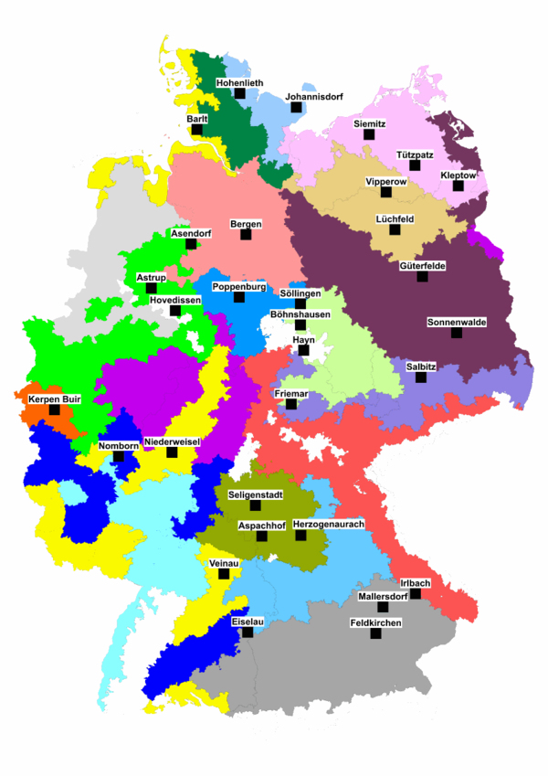 Karte mit Standorten
